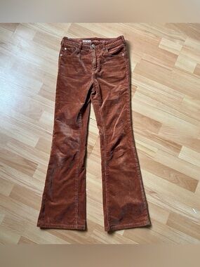 Pilcro Chocolate Rust Corduroy Flared Jeans